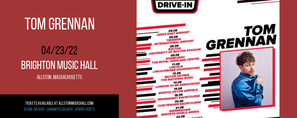 Tom Grennan at Brighton Music Hall tickets Tom Grennan at Brighton Music Hall