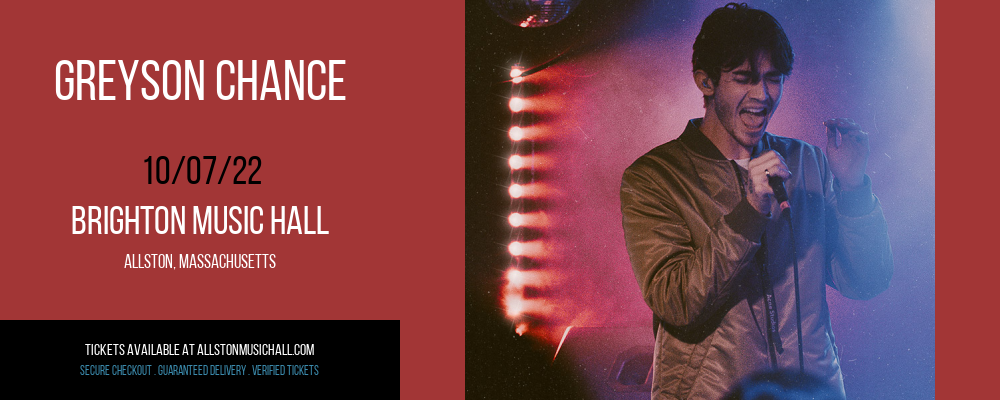 Greyson Chance at Brighton Music Hall tickets Greyson Chance at Brighton Music Hall