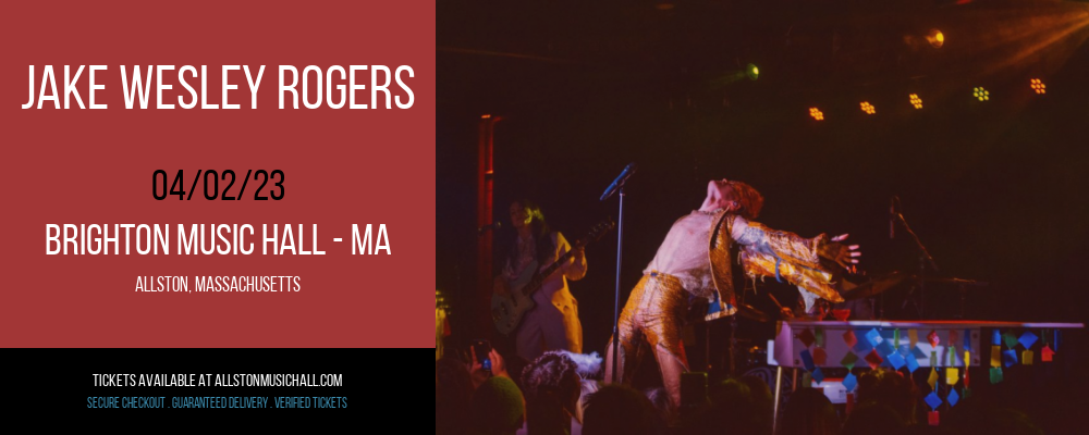 Jake Wesley Rogers at Brighton Music Hall tickets Jake Wesley Rogers at Brighton Music Hall