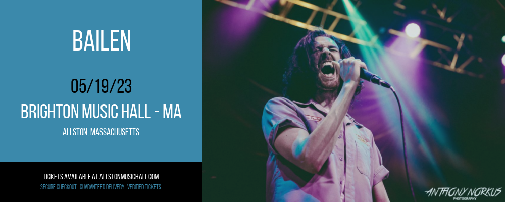 Bailen at Brighton Music Hall tickets Bailen at Brighton Music Hall